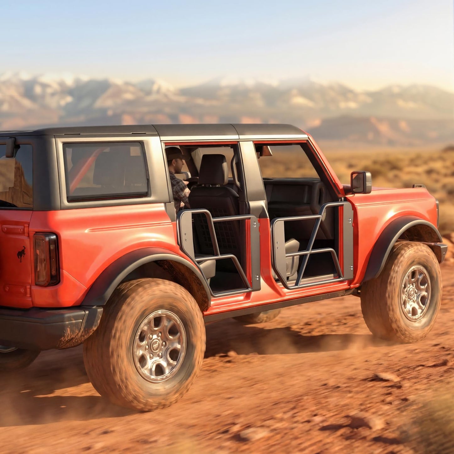 Steel Off Road Front & Rear Tubular Half Doors Compatible with 2021-2026 Ford Bronco (Excluding Bronco Sport)