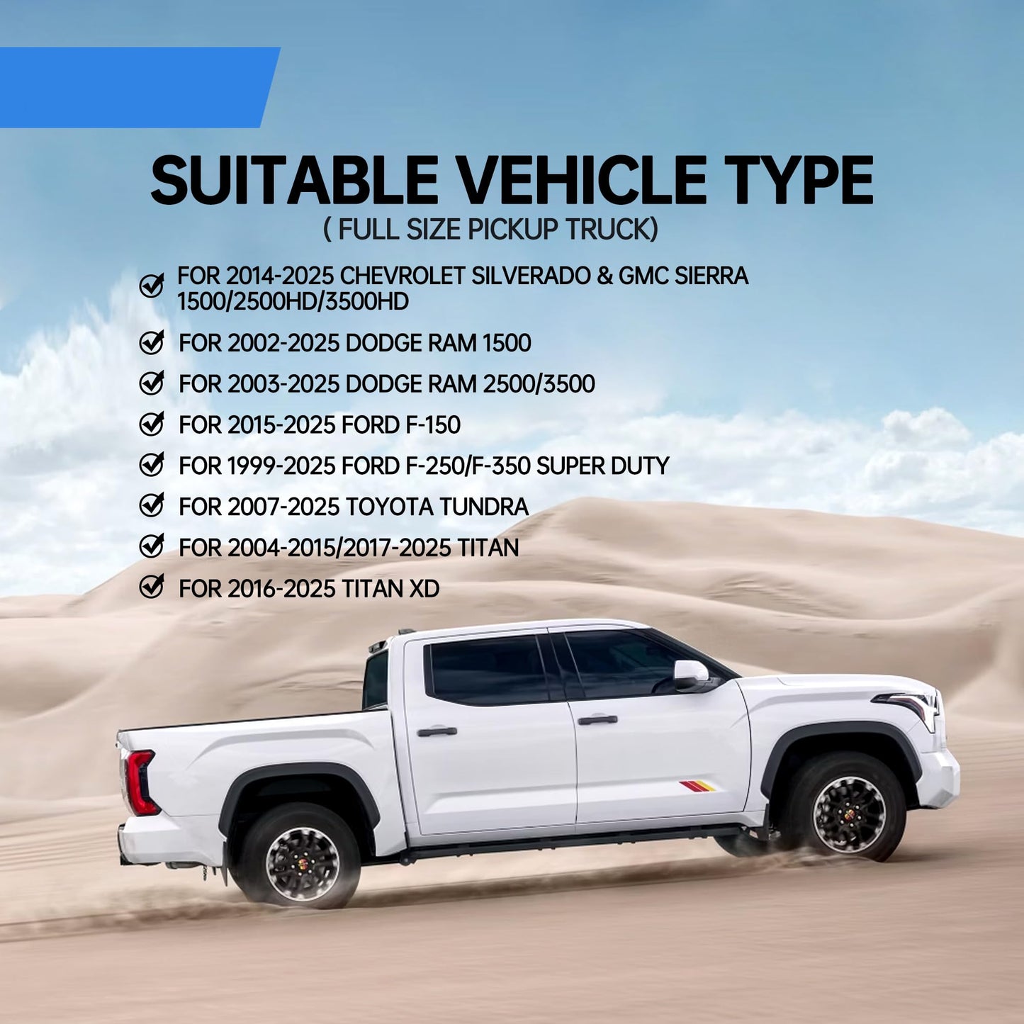 Adjustable Truck Bed Rack Cross Bars(2-Pack) for Mid-Size Trucks Compatible with Retractable Hard Tonneau Covers