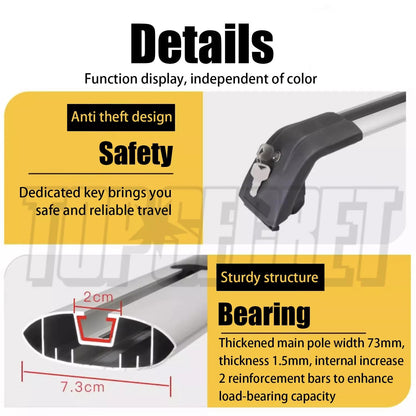 Roof Rack Cross Bars For Lexus GX550 2024-2025 for Kayak, Ski, Bike