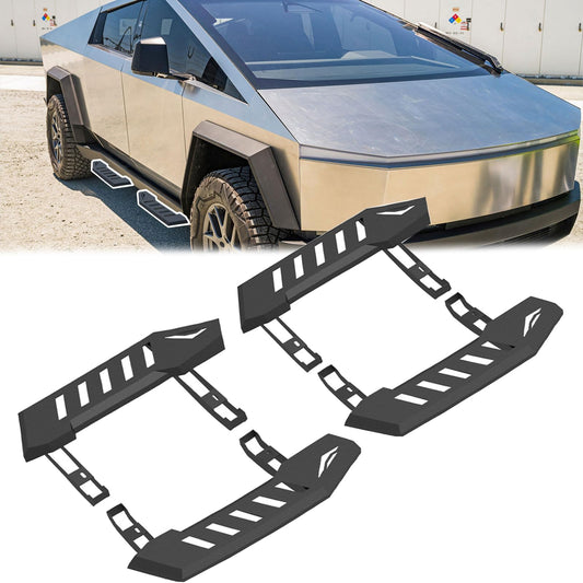 4PCS Heavy-Duty Carbon Steel Running Boards Side Steps for Tesla Cybertruck 2024-2026