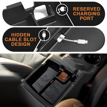 Center Console Organizer Compatible with 2025 2026 Ford Bronco (Not for 2-Door& Manual &Bronco Sport)