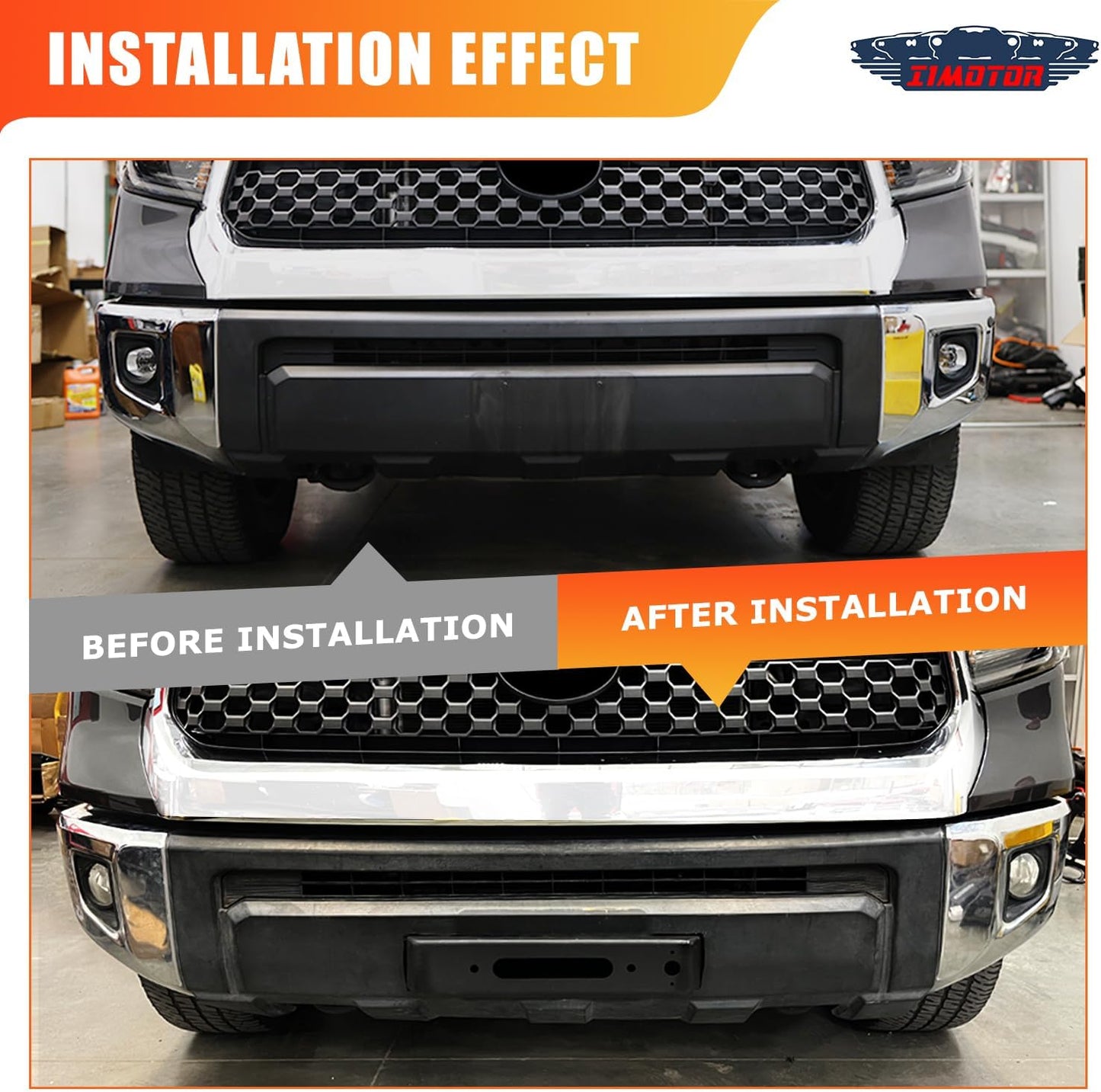 Front Hidden Winch Plate for 2014-2021 Toyota Tundra with Flip-up Licence Plate Mounting Bracket