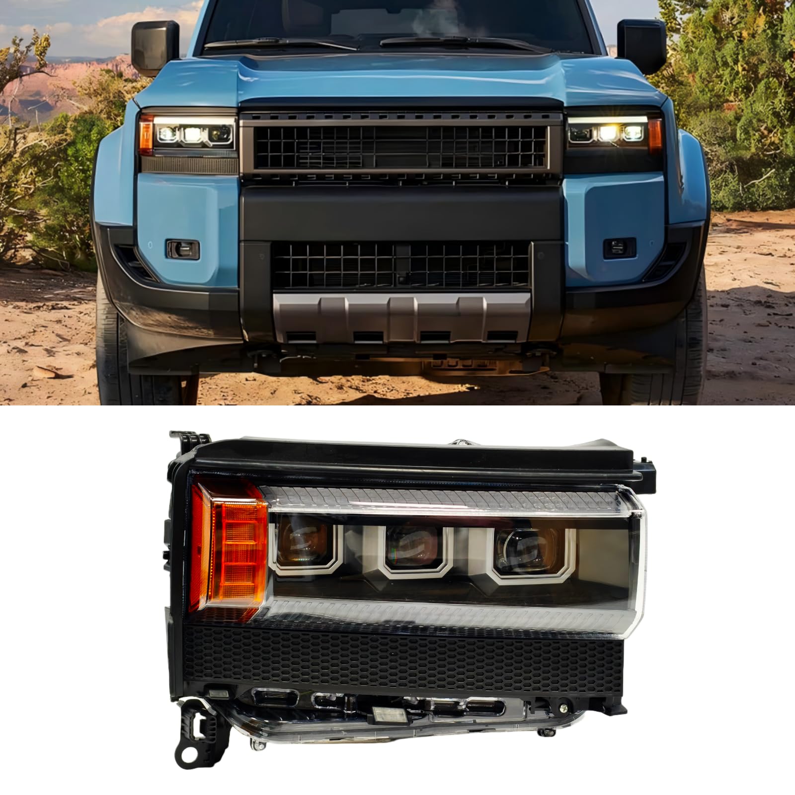 LED Headlight Assembly Fit for Toyota Land Cruiser Prado LC250 2024 2025