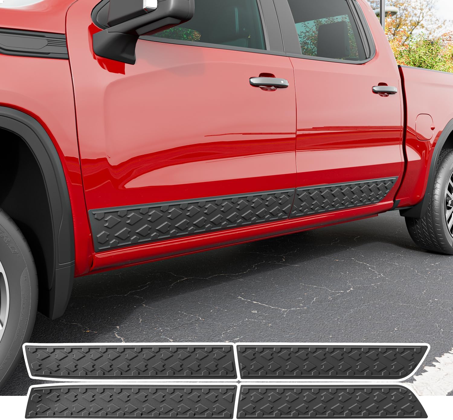 Door Molding Trim Compatible with 2019-2025 Chevy Silverado GMC Sierra 1500 Crew Cab Rocker Panel Molding Trim Protector Replacement for 2019-2025 Chevy Silverado Accessories