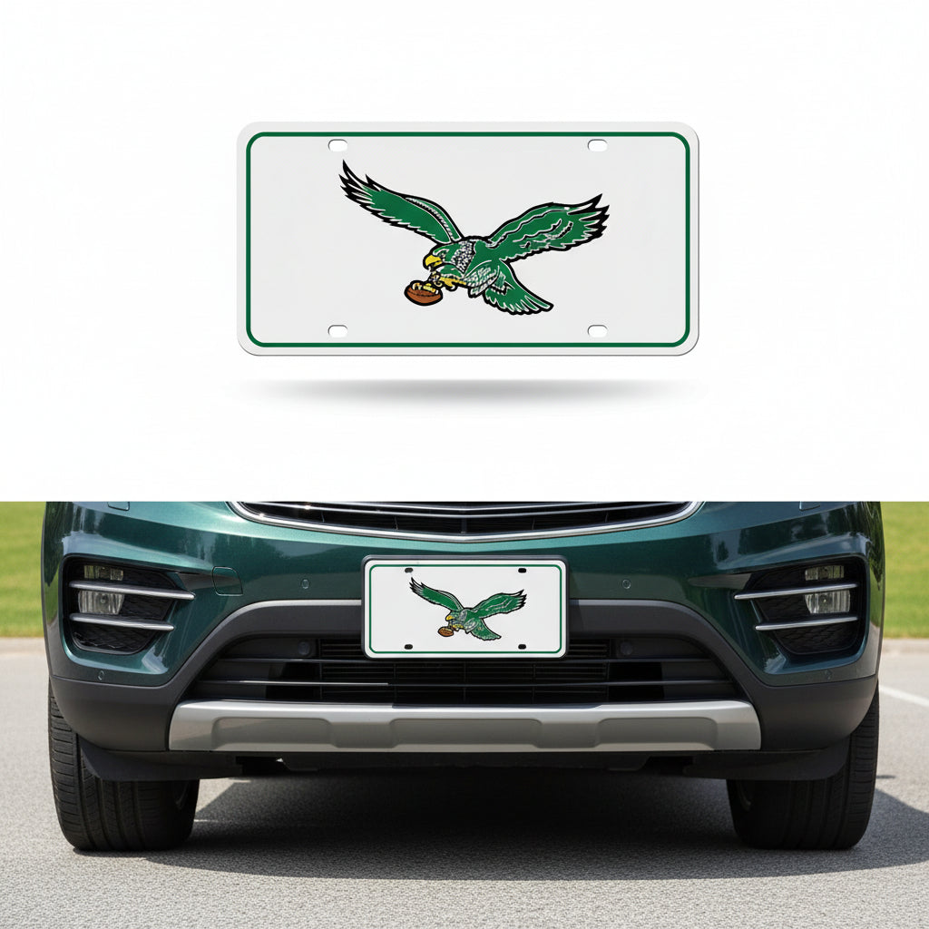 Rico Industries NFL Football Modern Retro Metal Auto Tag 6" x 12" - Great for Truck/Car/SUV