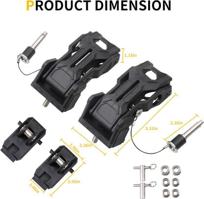 Locking Hood Latch Hood Lock Compatible with 2018-2025 Jeep Wrangler JL 4XE Gladiator JT Hood Latches Kit Hood Catch Replacement Accessories, Eliminate Hood Flutter, 2X Keys, 1 Pair