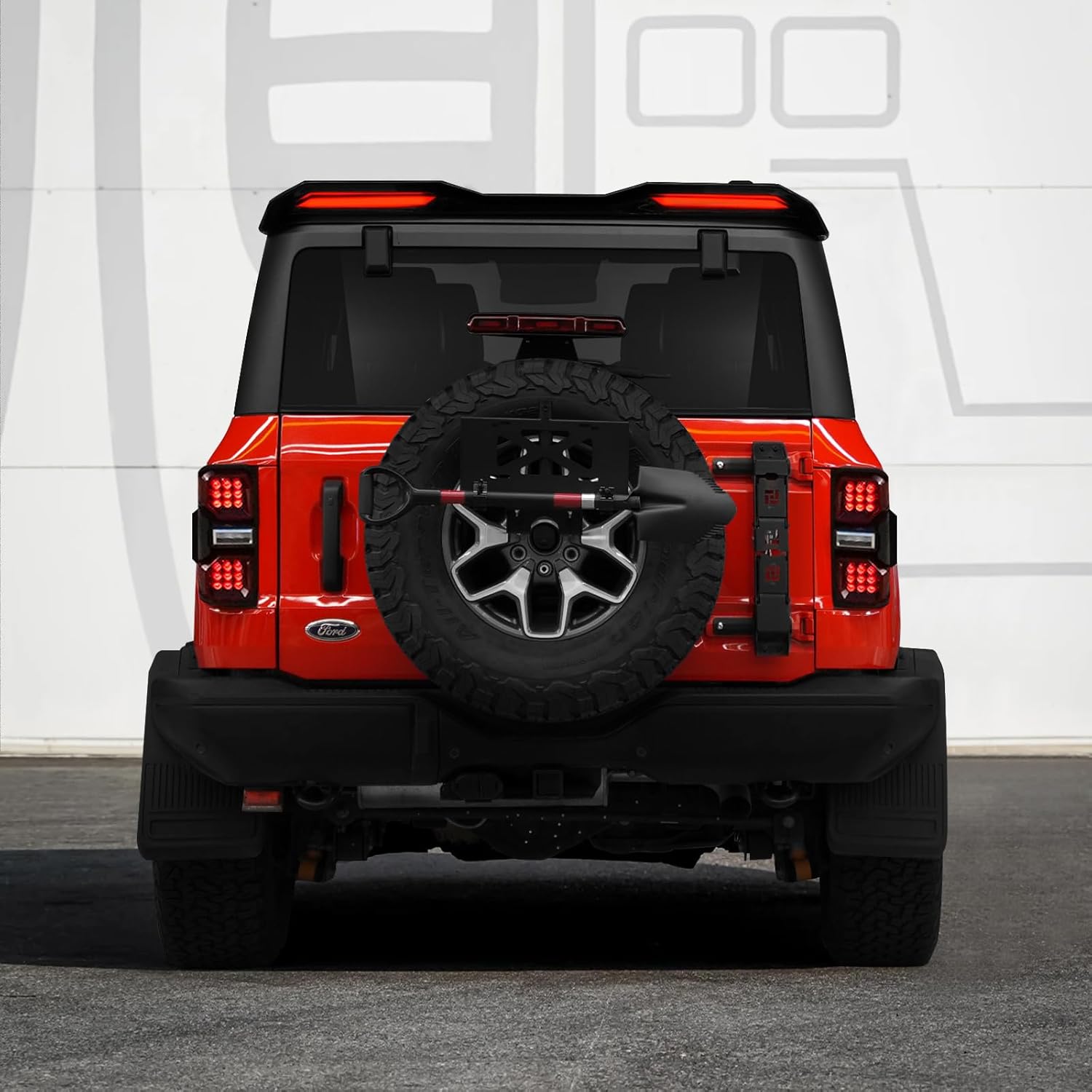 Rear Roof Spoiler for Ford Bronco 2021-2025, High Position Rear Tail Spoiler with LED Tail Light Accessories, Brake Light/Running Light/Turn Signal Light, Wing Lip Spoiler (Gloss Black)