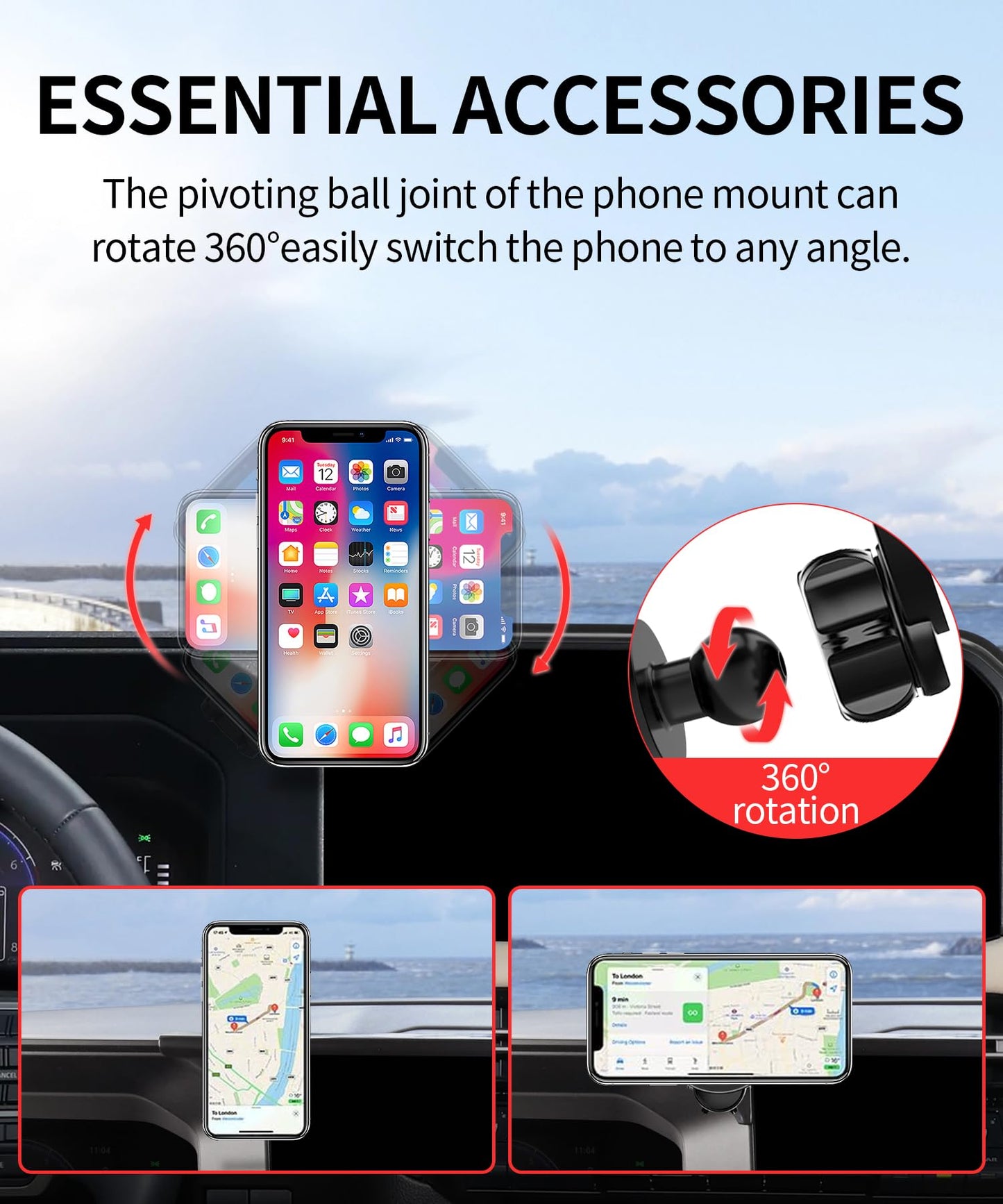 Car Phone Holder for Toyota Land Cruiser LC250 2024 - 2026