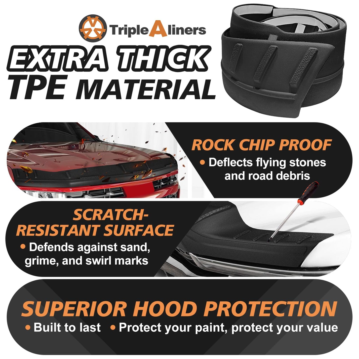 TPE Hood Bug Deflector Protector for 2024 - 2026 Ford Ranger