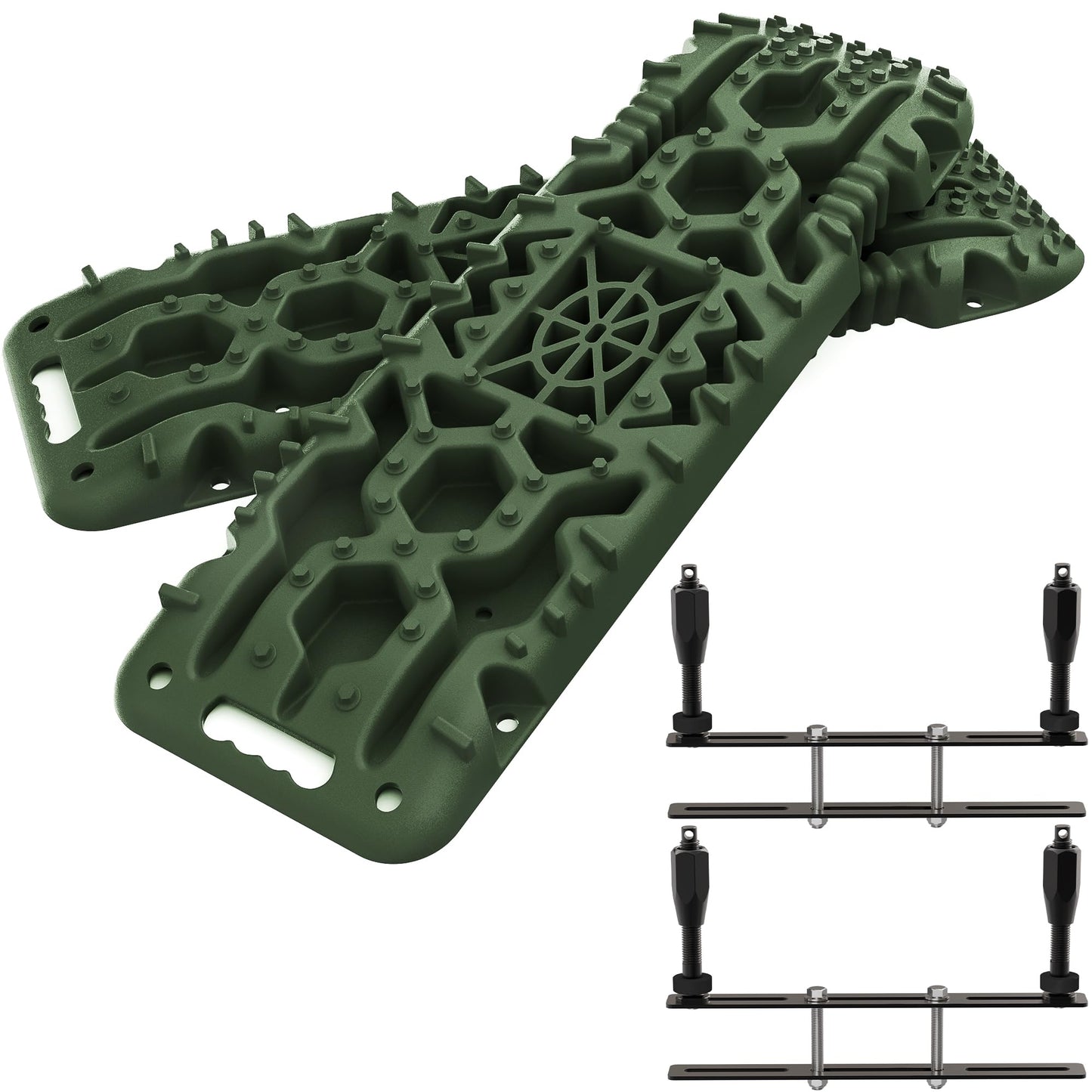 2PCS Traction Boards with Build-in Jack Base & Mounting Kit for Overlanding