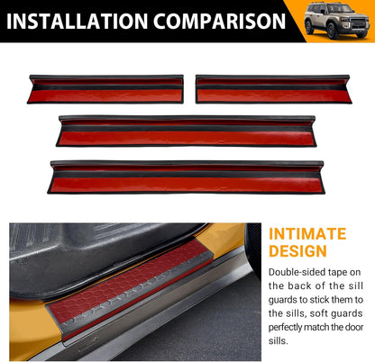 TPE Door Sill Guards Compatible with 2024 2025 Toyota Land Cruiser Prado 250 J250 LC250