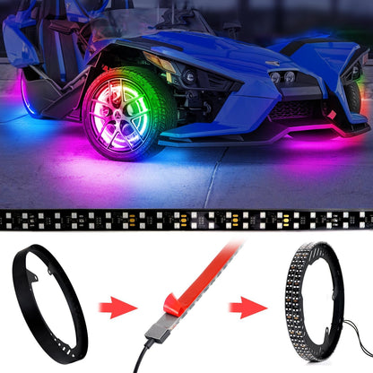 RGB Chasings Wheel Ring Lights for all Polaris Slingshot Models 2015-2022 2023 2024+ - OMOTOR