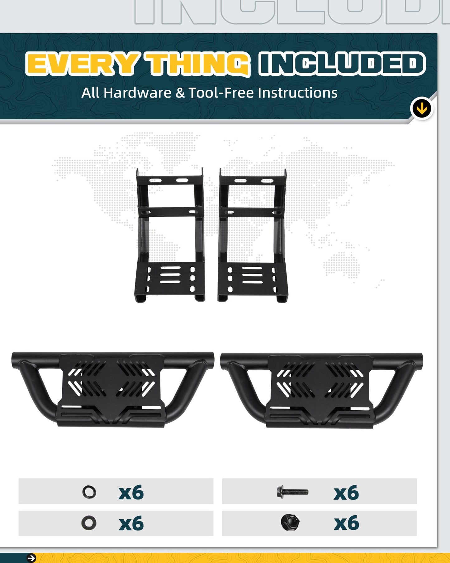 Side Steps Running Boards Compatible with 2015-2026 Ford F150 SuperCrew & 2017-2026 F250 F350 Super Duty