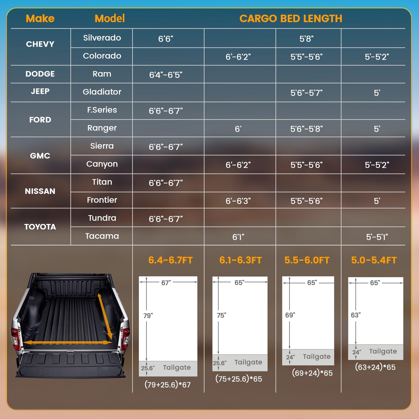 Truck Bed Tent, Waterproof PU3000mm Pickup Truck Tent for Camping Bed, for Car Camping