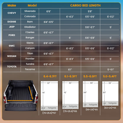 Truck Bed Tent, Waterproof PU3000mm Pickup Truck Tent for Camping Bed, for Car Camping