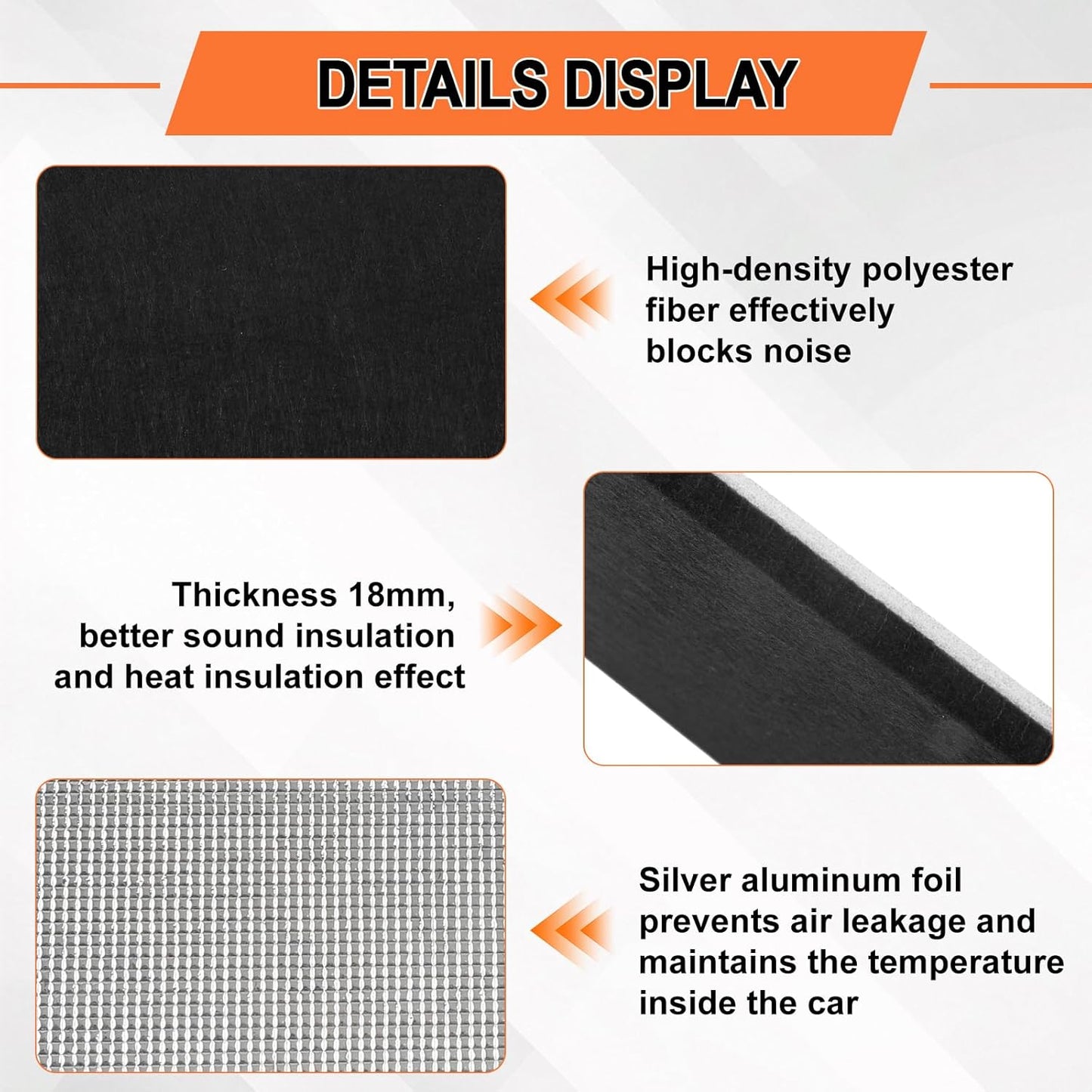 Sound Deadening Hardtop Headliner Kit Compatible with Jeep Wrangler JL 2018-2025 Roof Insulation | 18mm Heat & Noise Shield | NO ROOF Removal | Clip + High-Temp Adhesive (4-Door)