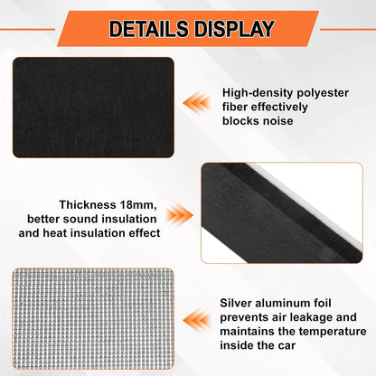 Sound Deadening Hardtop Headliner Kit Compatible with Jeep Wrangler JL 2018-2025 Roof Insulation | 18mm Heat & Noise Shield | NO ROOF Removal | Clip + High-Temp Adhesive (4-Door)