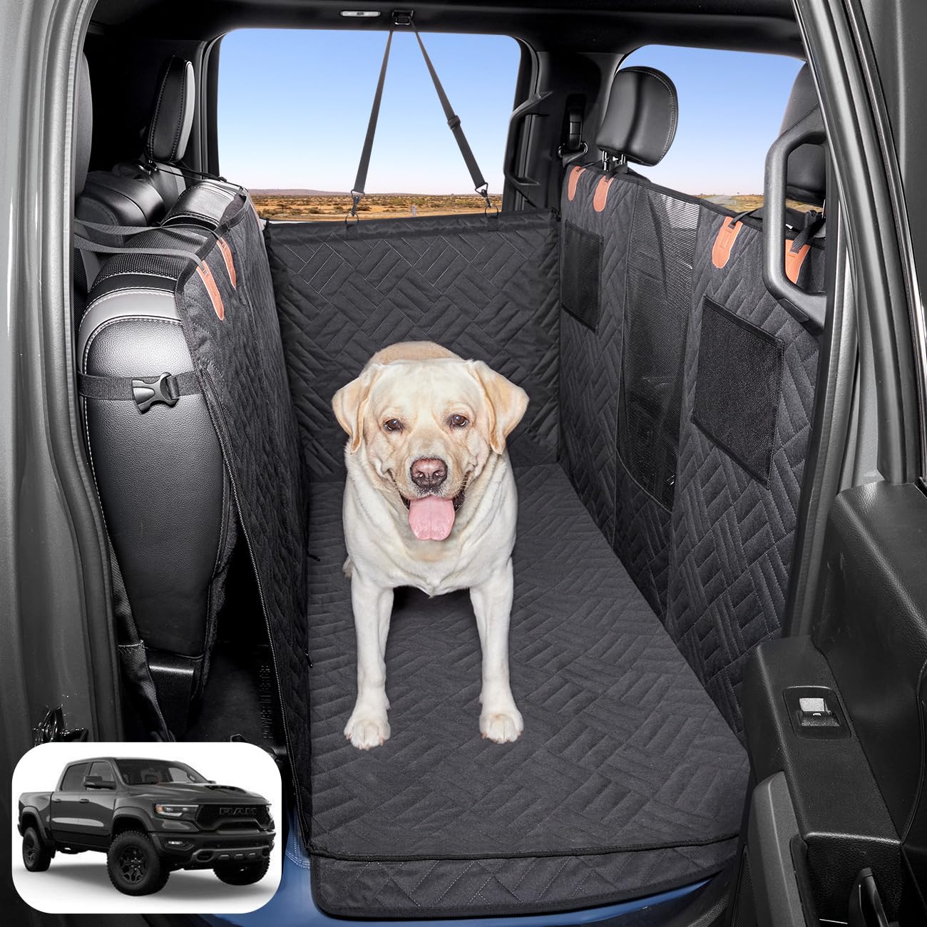 Dog Car Seat Cover for Back Seat,Dog Hammock for Truck,Back Seat Pet Cover,Back Seat Extender for Dogs,for Truck F150 /RAM 1500/Silverado/GMC/Tundra