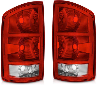 Tail Lights Assembly Compatible With 2002-2006 Dodge Ram 1500 2500 3500 Pickup Driver and Passenger Side Taillights Brake Signal Rear Lamp