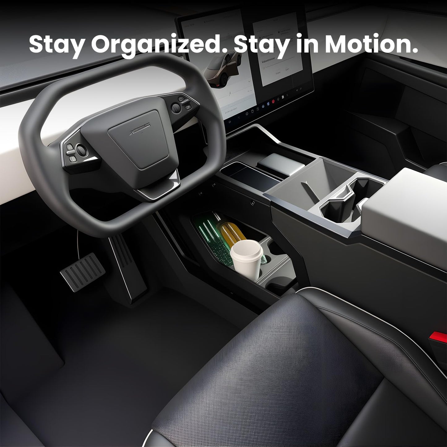 Center Console Organizer Double-Layer Storage Tray For Cybertruck 2023 - 2026