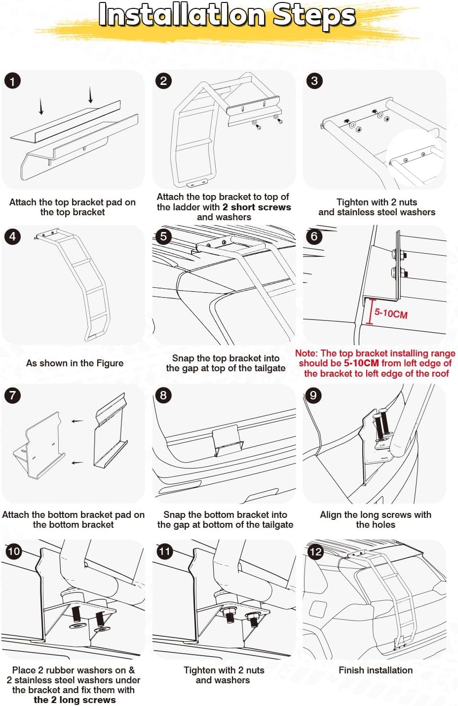 Aluminum Alloy Rear Ladder for Toyota RAV4 2019-2025