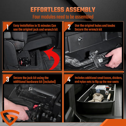 48/52/56 inch Truck Bed Cargo Box, Tailgate-slide Design for Effortless Loading/Unloading
