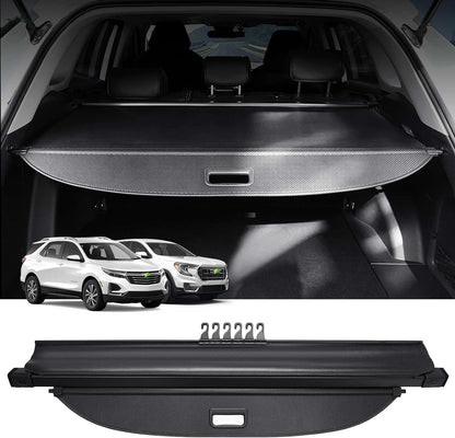 Cargo Cover for Chevy Chevrolet Equinox GMC Terrain 2024 2023 2022 2021 2020 2019 2018 Accessories Retractable Trunk Cover All Weather Shielding Shade Cargo Luggage Cover Carbon Fiber Texture - OMOTOR