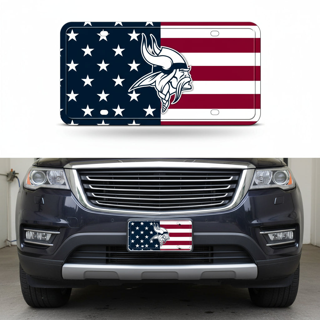 Rico Industries NFL Football USA Metal Auto Tag 6" x 12" - Great for Truck/Car/SUV