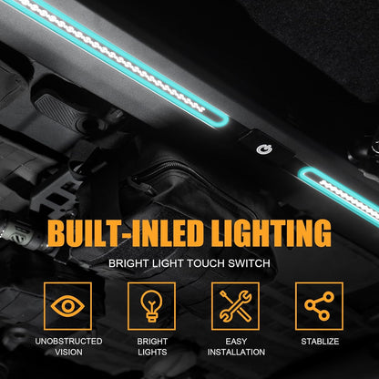 Overhead Molle Panel Compatible with Ford Bronco 2021 - 2024 4-Door Hardtop with Integrated LED Ceiling Light (Not fit Sport and 2-Door)