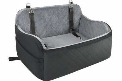 Lealchum Dog Car Seat for Large Dogs, Soft Memory Foam Pet Bed with 2 Clip-On Safety Leashes, Removable & Washable, Comfortable & Secure for Travel,Installable in Car Back Seat or SUV's Trunk - OMOTOR