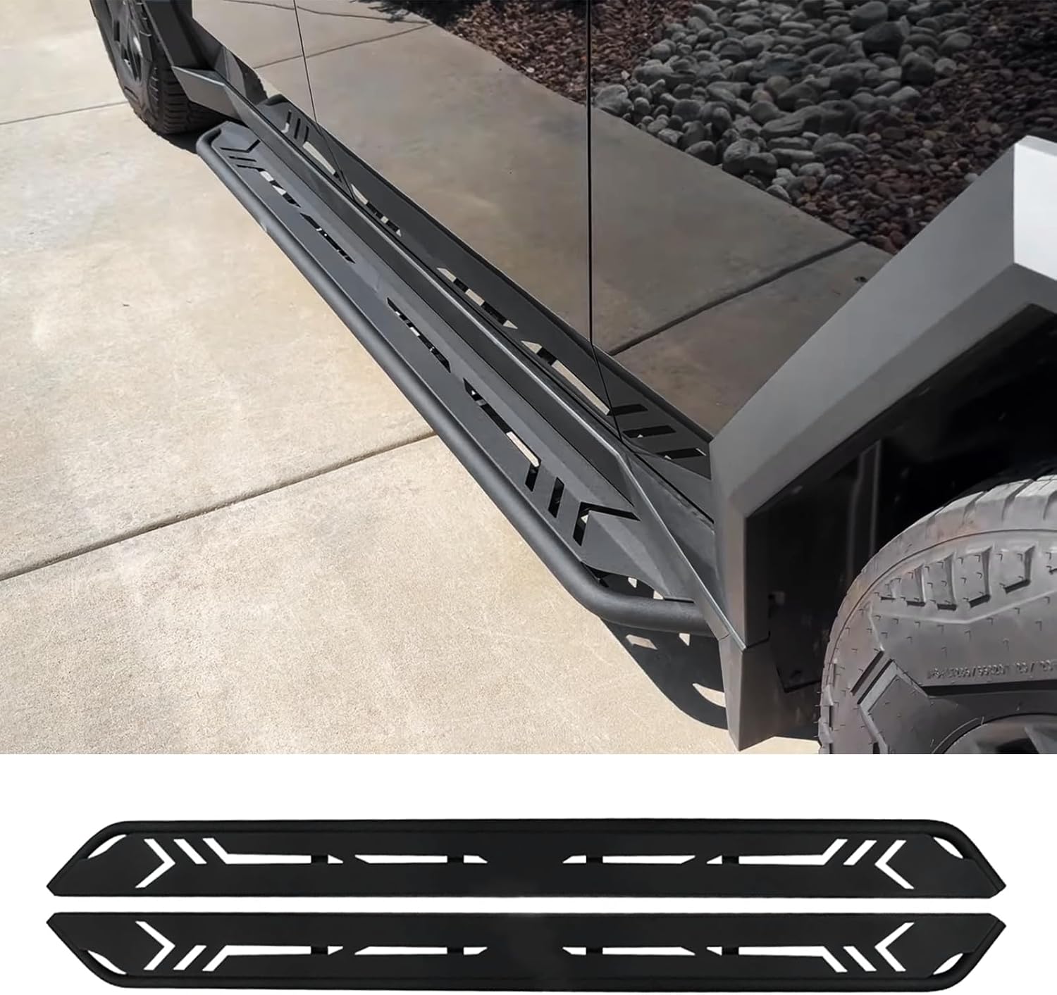 Black Running Boards Compatible with Cybertruck 2024