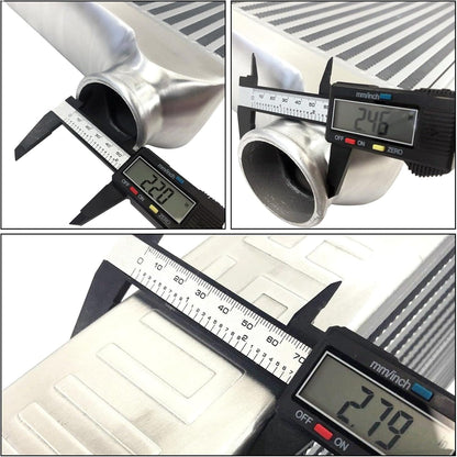 2.5" I/O Universal Aluminum Tube and Fin Front Mount Turbo Intercooler Overall Size 31" x 13" x 3"/Core Size: 23" x 10.5" x2.5"