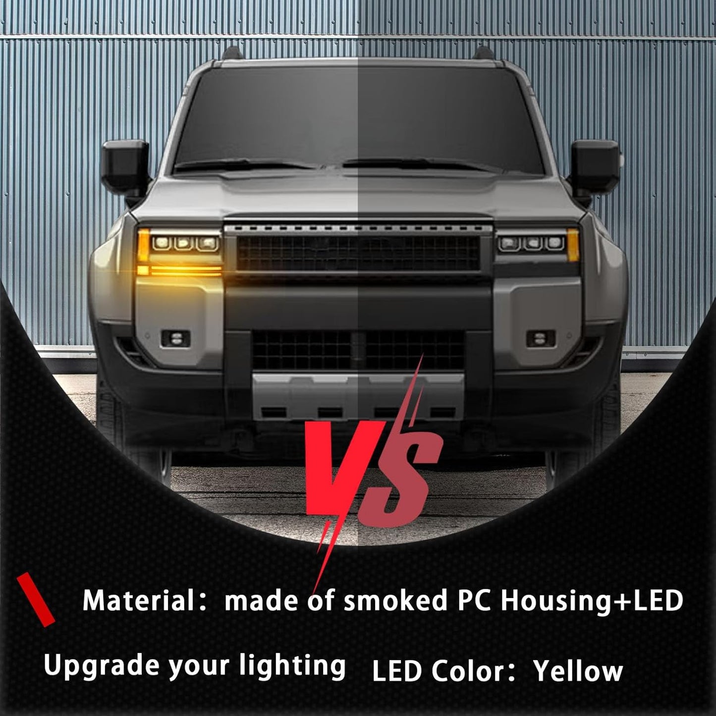 White/Amber LED Front Bumper Fog Light Compatible with Toyota Land Cruiser 2024 2025 First Edition&Base, Prado 250 LC250 J250
