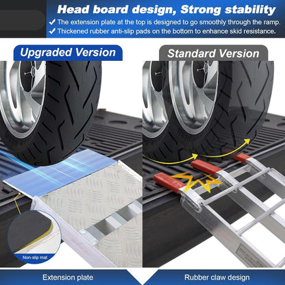 7.5'L × 11" W Folding Loading Ramp, 1500 lbs Capacity, Heavy-Duty Aluminum Portable ATV UTV Ramp/Motorcycle Ramp/Truck Ramp for Dirt Bikes,Carts,Trucks,Lawn Mowers,Snow Blowers Pickup,1 PC - OMOTOR