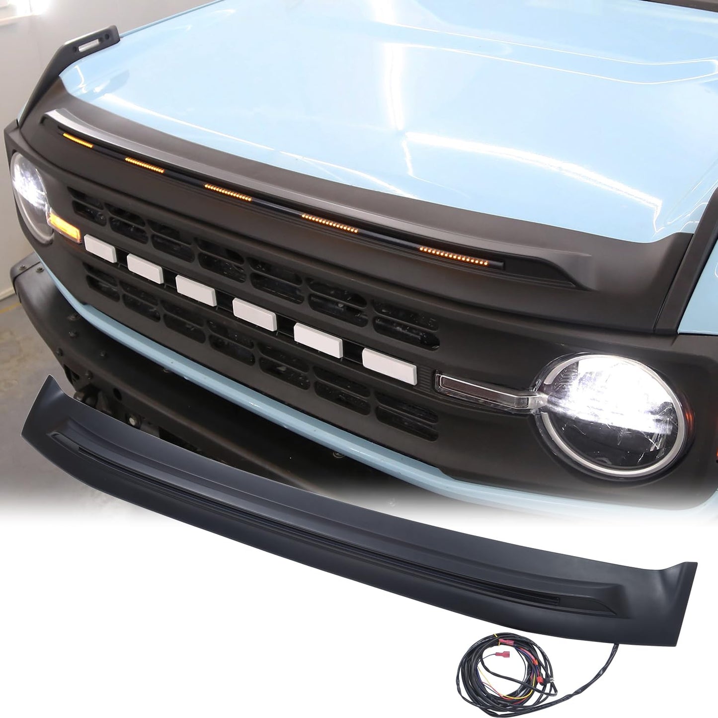 Hood Deflector with Amber Light for Ford Bronco 2021-2026