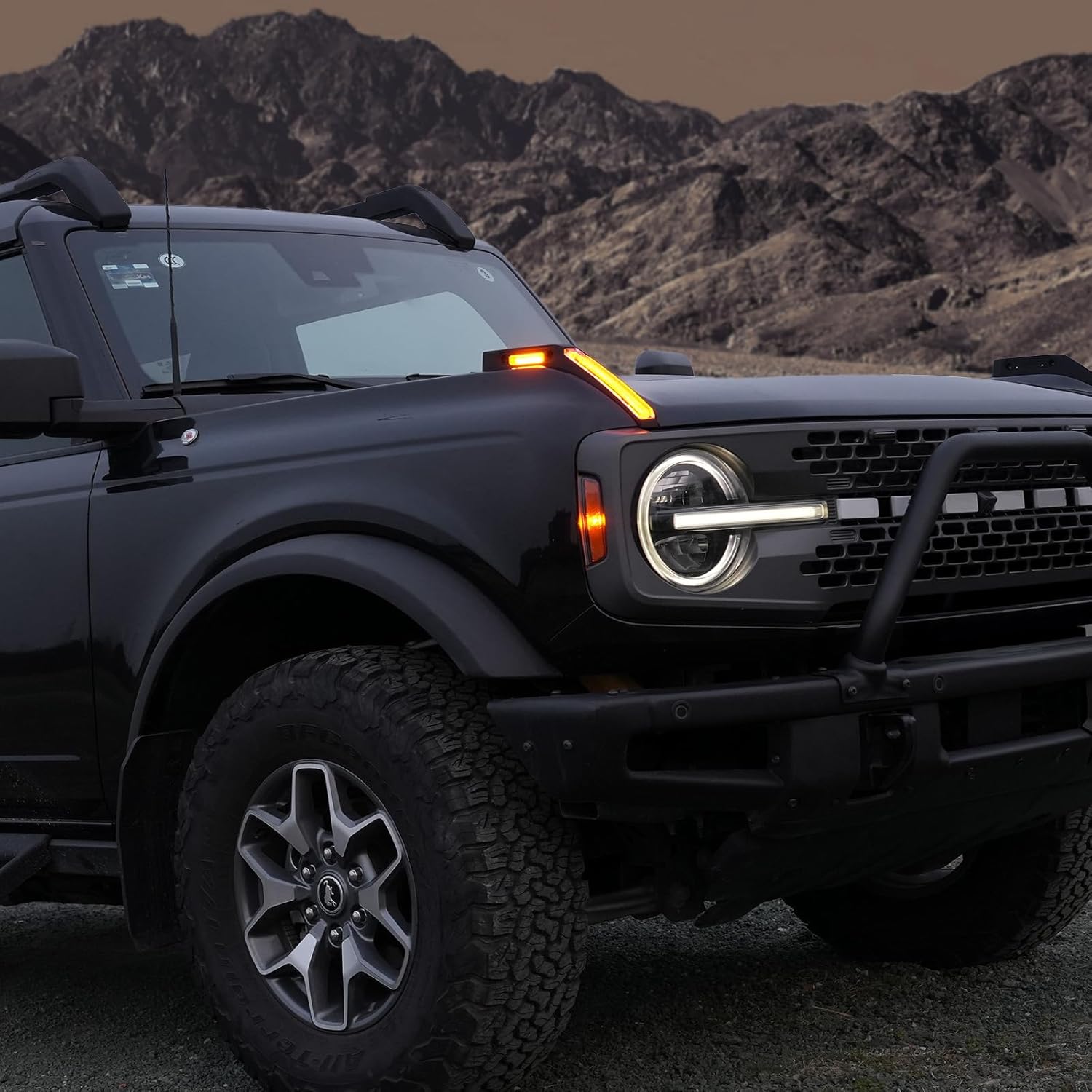 Mabett Trail Sight Light with Built-in Marker Lights for Ford Bronco 2021–2025, Upgrade Hood LED Light Fit for Bronco Accessories 2/4-Door, Turn Signal and Marker Lighting