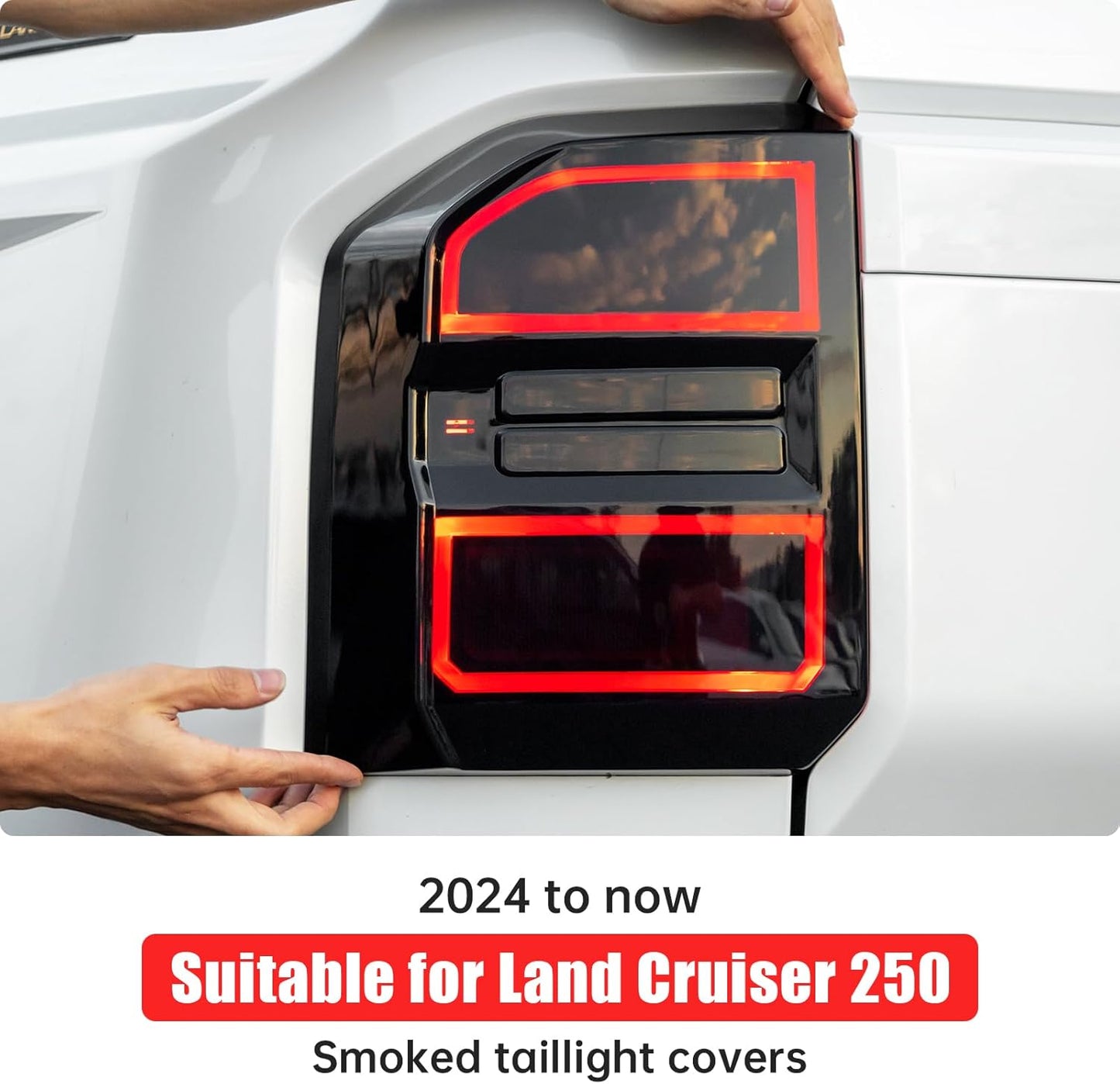 Smoked Tail Light Cover for 2024-2025 2026 Toyota Land Cruiser 250&1958 Prado LC250 J250