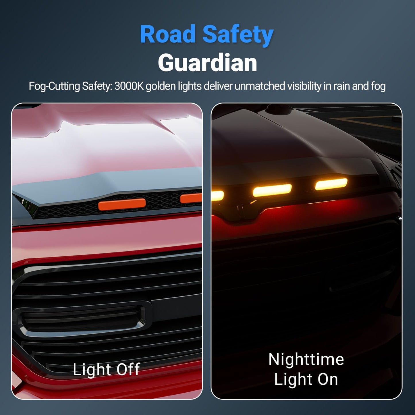 Hood Protector with LED Light Compatible with 2019-2026 Dodge RAM 1500
