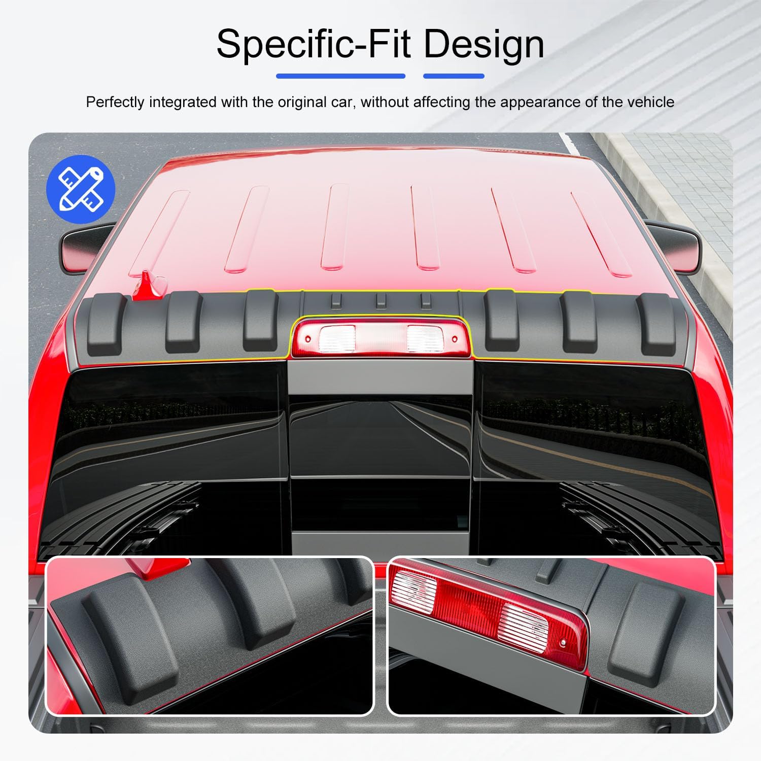 Rear Roof Protector Compatible with 2009-2018 Dodge Ram 1500 Rear Roof Spoiler Replacement for 2009 2010 2011 2012 2013 2014 2015 2016 2017 2018 Dodge Ram 1500 Accessories