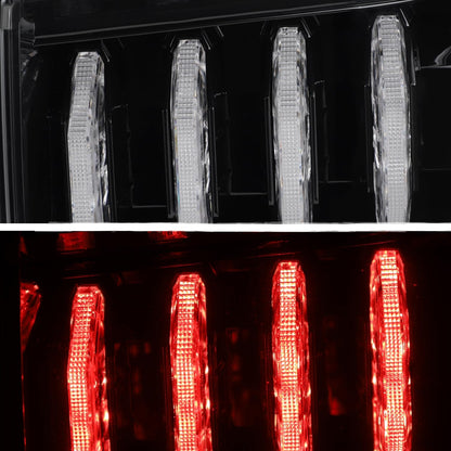 AKKON - Fits 2010-2022 Toyota 4Runner LED Tube DRL Brake Sequential Turn Signal Black Tail Lights Pair Driver+Passenger