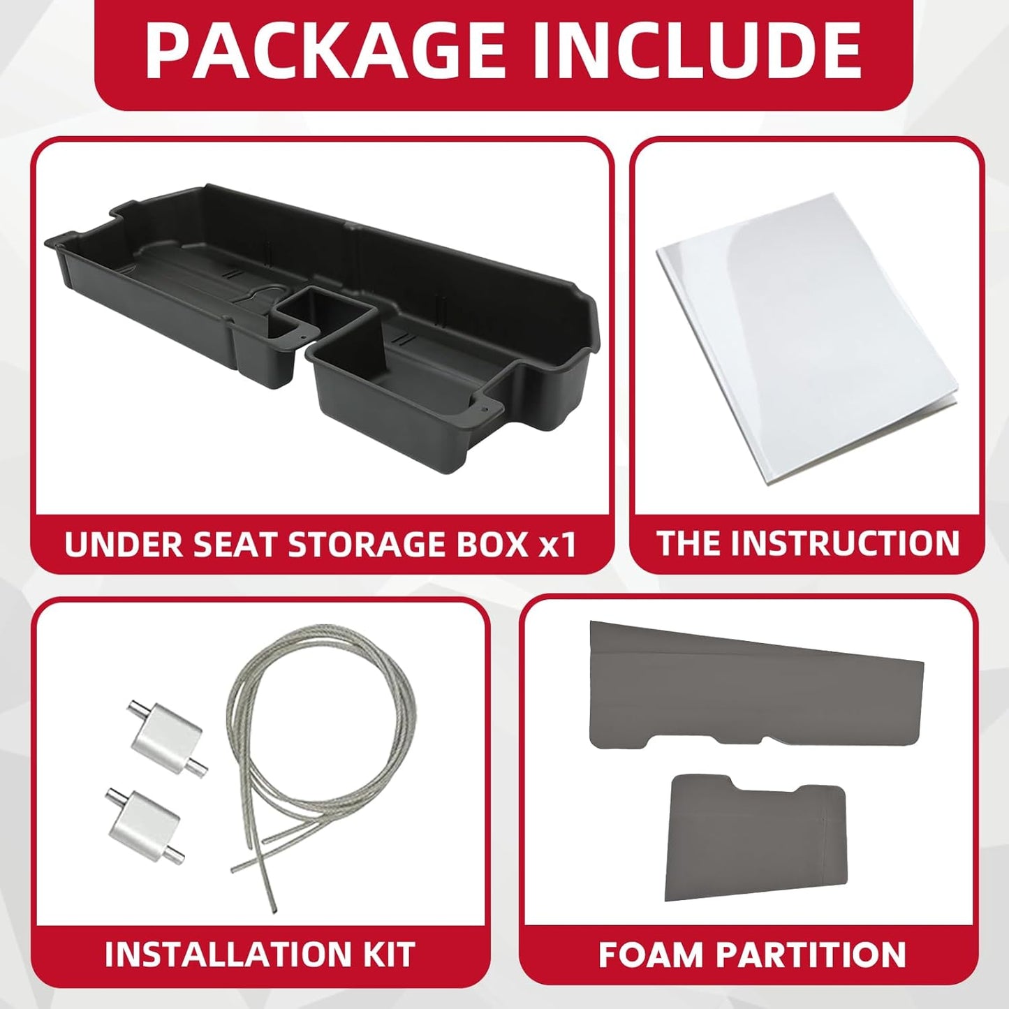 Under Seat Storage Box Compatible with 2007-2021 Toyota Tundra Double Cab