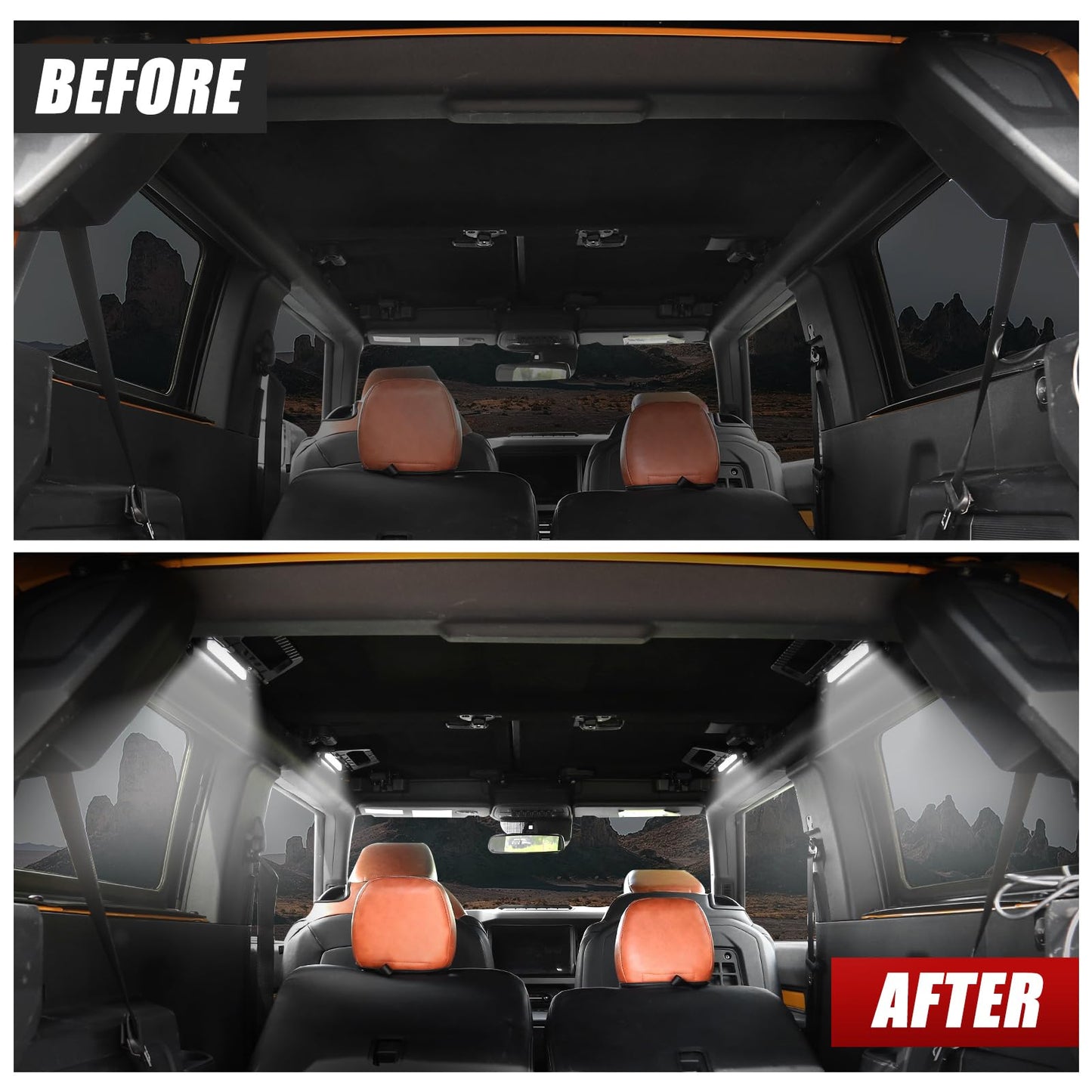 Aluminum Grab Handles with Demo Light Kit for Ford Bronco 2021-2025 2/4-Door (NOT for Bronco Raptor)