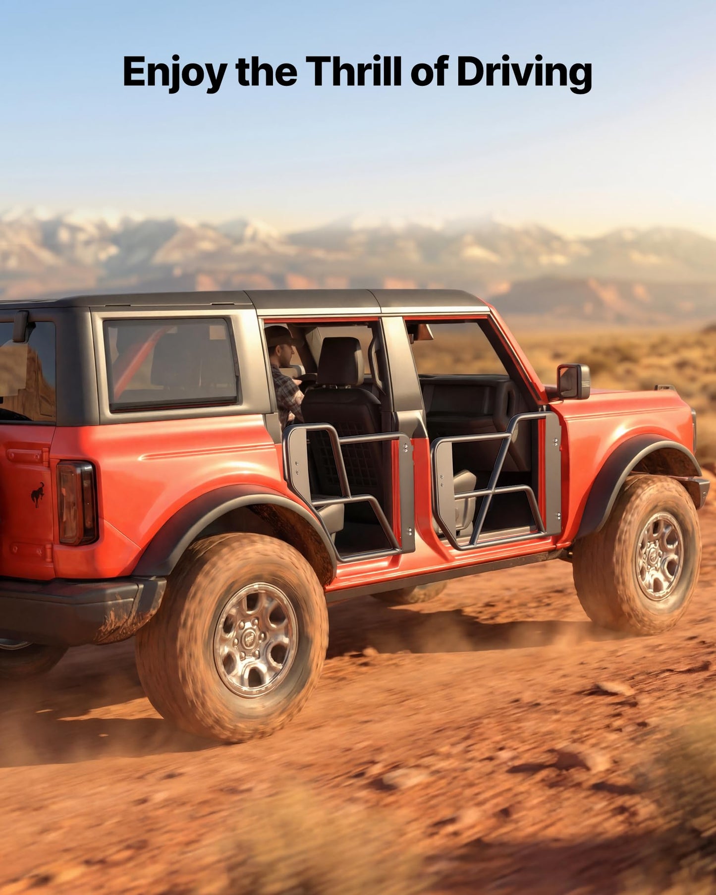 Steel Off Road Front & Rear Tubular Half Doors Compatible with 2021-2026 Ford Bronco (Excluding Bronco Sport)
