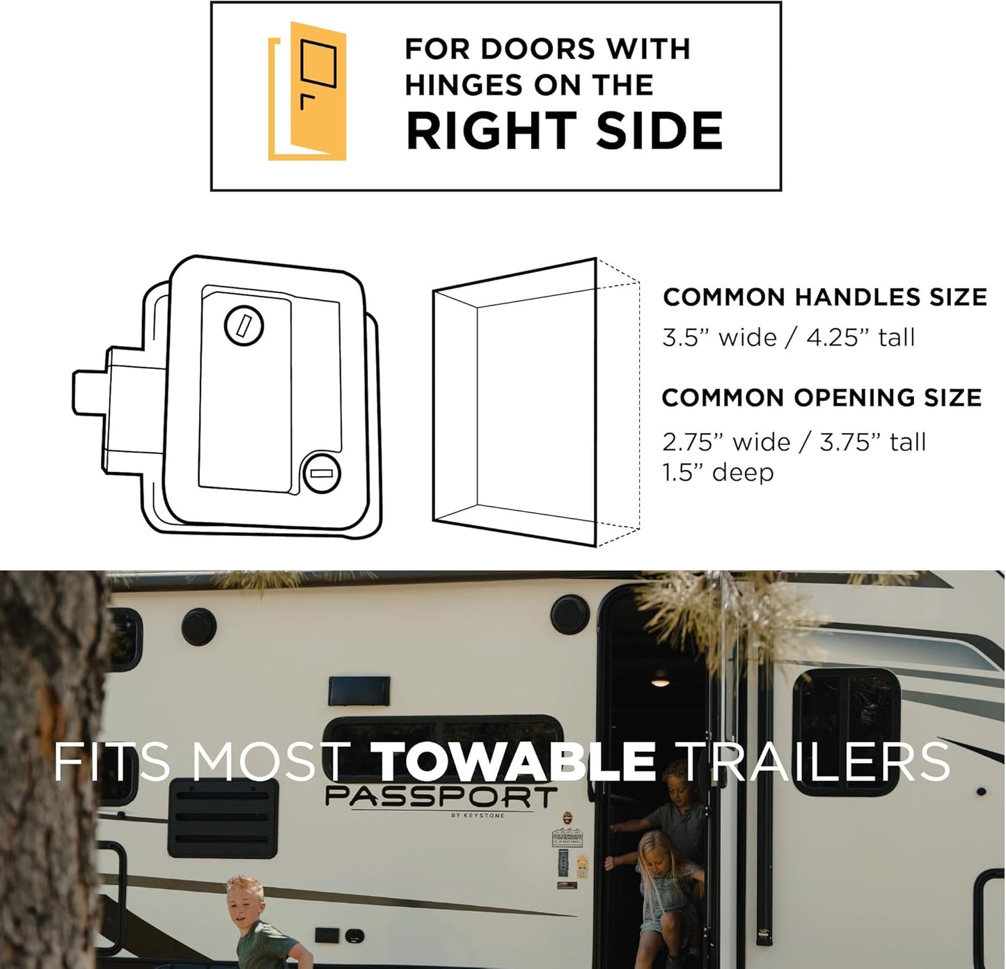 RV Door Lock Replacement with Keyless Entry and Remote, Secure Low Profile RV Door Latch, Perfect Camper Door Lock for a Majority of RVs, Patented Security Technology