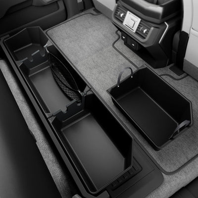 Rear Underseat Storage Box Compatible with 2015-2025 Ford F150 SuperCrew & Crew Cab, 2017-2025 Ford F250 F350 F450 F550 Super Duty