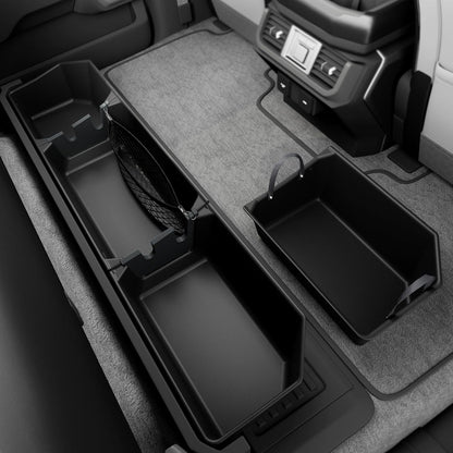 POPSTORE Underseat Storage Box Upgraded Rear Under Seat Organizer Cargo Box Compatible with 2015-2025 Ford F150 SuperCrew & Crew Cab