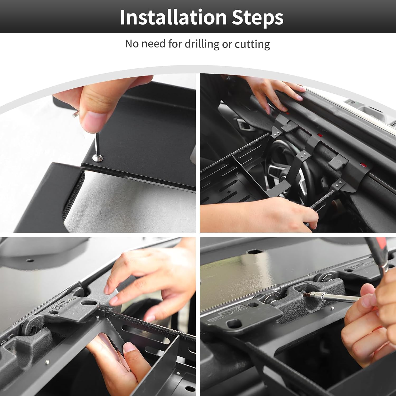 CheroCar Roof Rack Overhead Molle Panel Accessories Fit for 2018-2025 Jeep Wrangler JL JLU, for 2018-2025 Jeep Gladiator JT