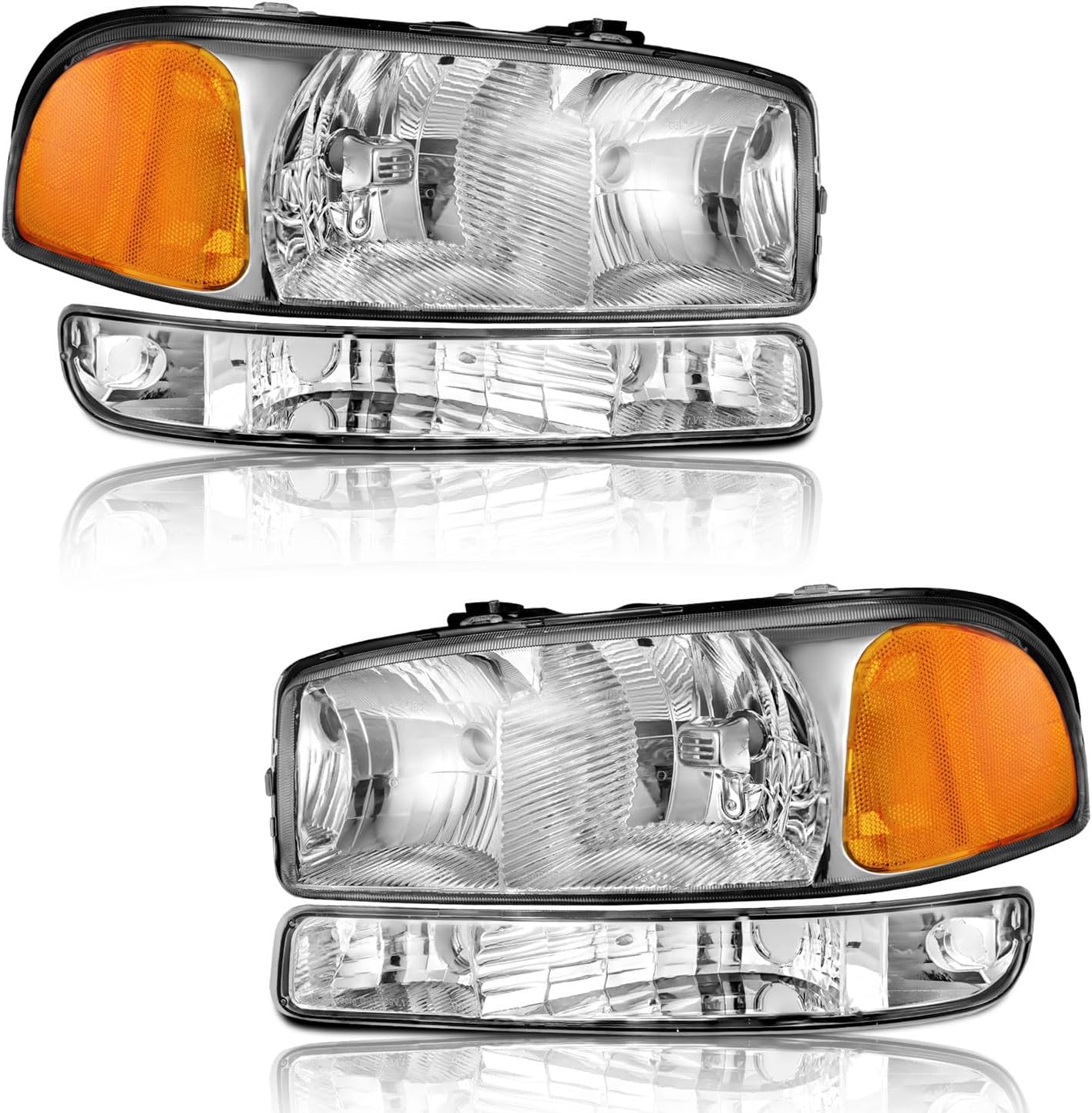Headlights for 99-06 GMC Sierra 1500 1500HD 2500HD 3500/00-06 Yukon XL 1500 2500, for 2007 GMC Sierra 1500 Classic Headlamp Replacement - OMOTOR