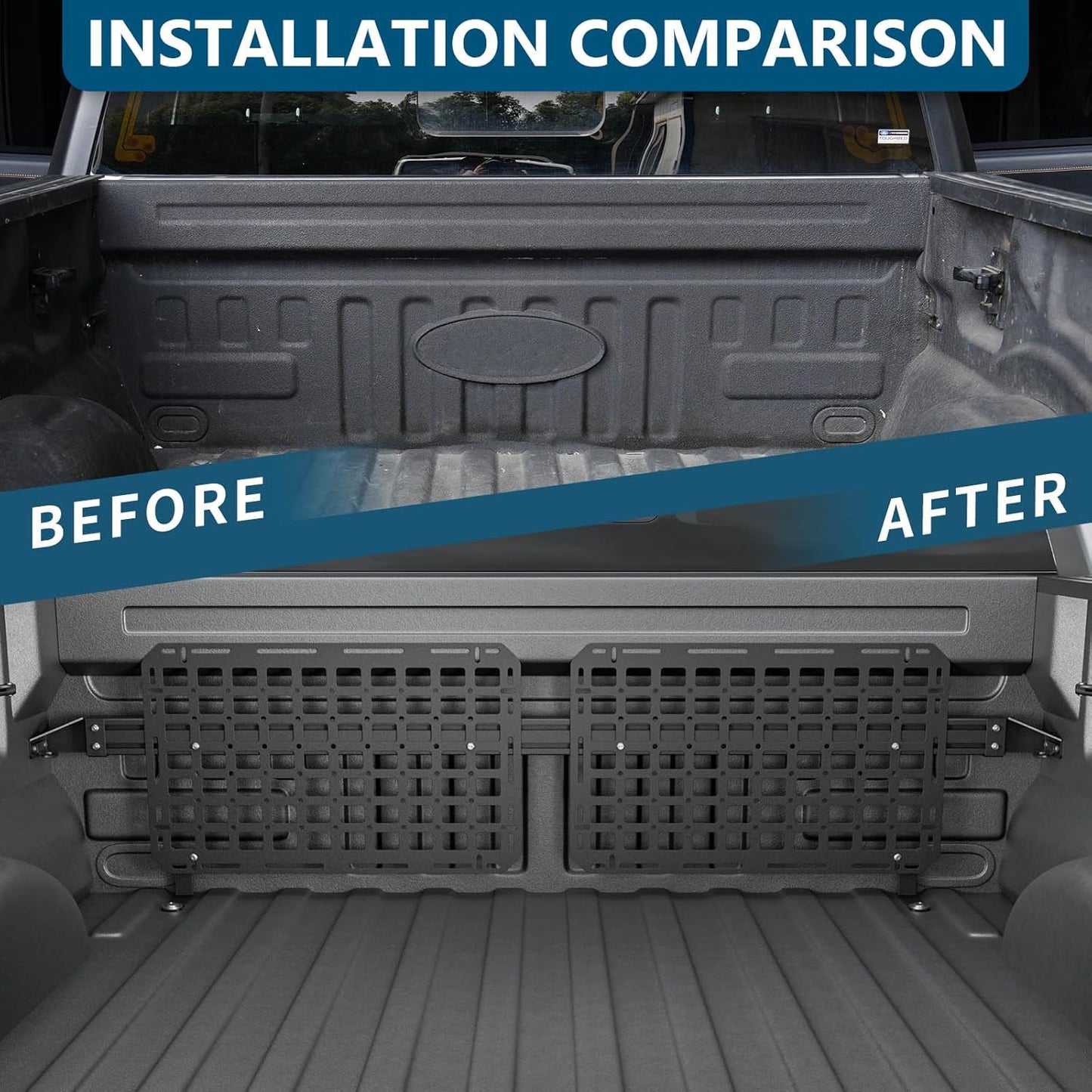 Front Molle Panel Compatible with 2015-2024 Ford F150 Truck Bed Molle Panel System Replacement for 2015-2024 Ford F-150 Accessories(Front Bed Molle Panel)