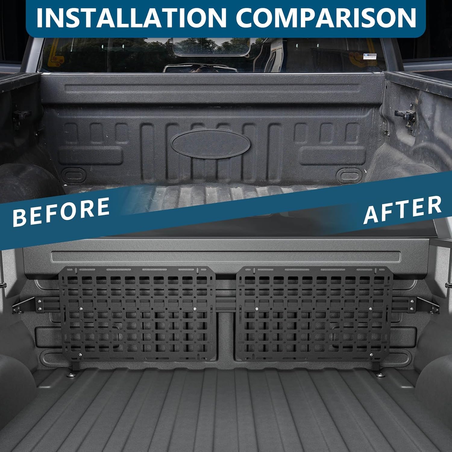 Front Molle Panel Compatible with 2015-2024 Ford F150 Truck Bed Molle Panel System Replacement for 2015-2024 Ford F-150 Accessories(Front Bed Molle Panel)